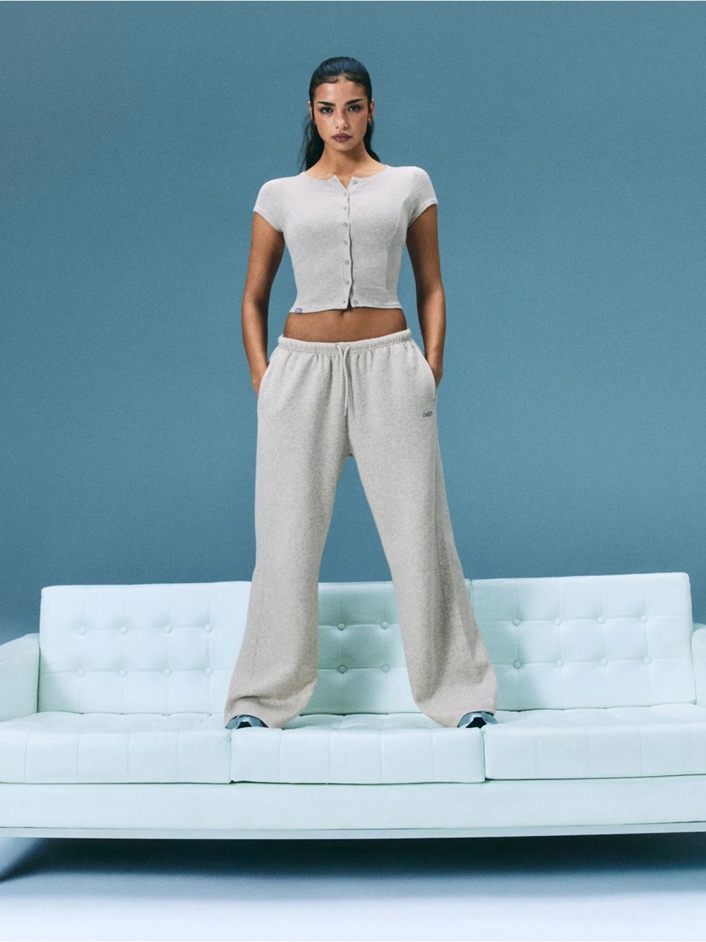 ONER ACTIVE FOUNDATIONS ALL SEASON STRAIGHT LEG SWEATPANTS IN OAT MARL - Picture 1 of 8